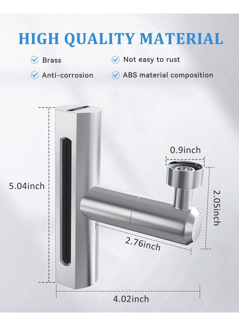 RAHAYM 4 in 1 Waterfall Kitchen Faucet,360°Swivel Faucet Extender for Kitchen Sink,Splash-Proof Kitchen Faucet Head Replacement,Highh Arc Sink Faucet Suitable for Washing Fruit Vegetable - Image 3