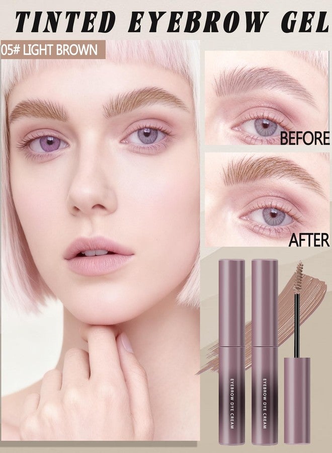 LYSdefeu Eyebrow Gel Tint,Light Brown Eye Brow Dye Glue, Waterproof Brow Tinting Kit - Image 2