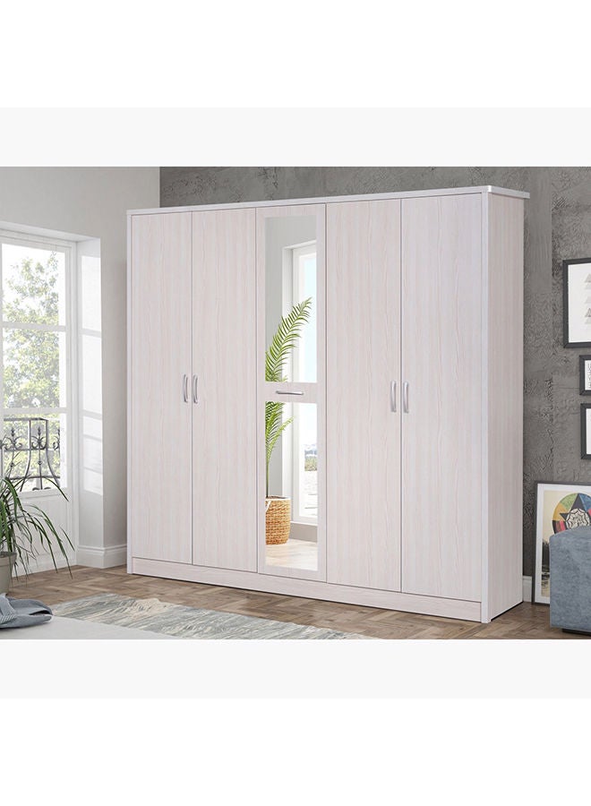 Home Box Valencia 5-Door Wardrobe With Mirror 55x208x211 cm  - Image 4