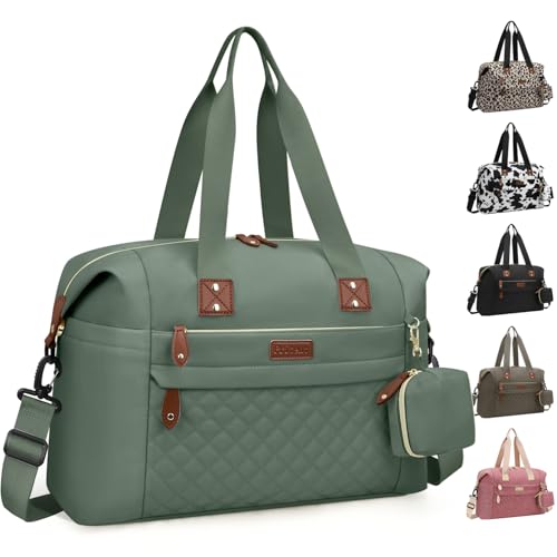 Pritent Diaper Bag Tote Diaper Baby Bags with Pacifier Case Shoulder Straps Stroller Clips Waterproof Large Mommy Maternity Travel Baby Bag for Mom and Dad Green Medium - Image 1