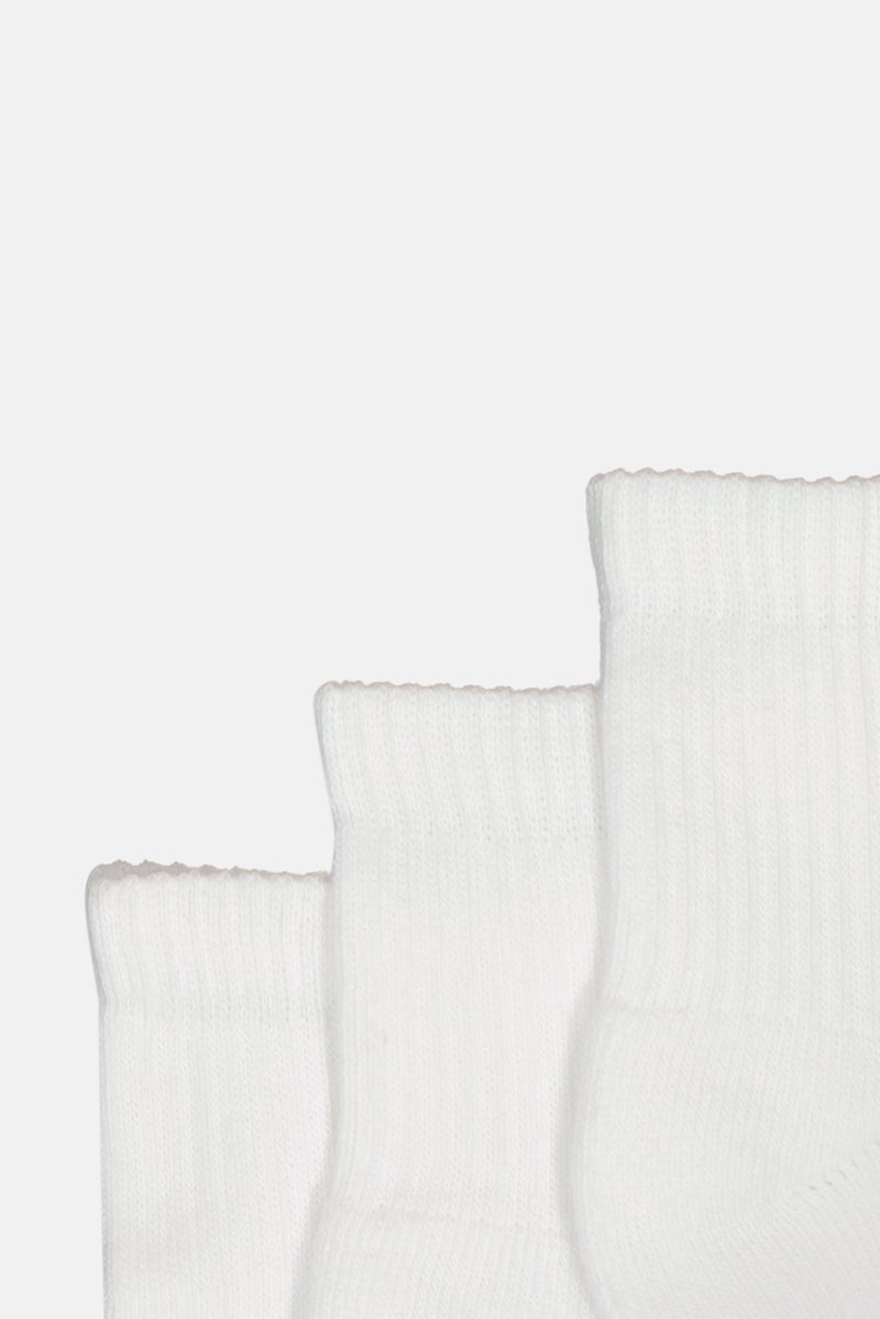 Reebok جوارب كاحل للرجال 3 أزواج بشعار العلامة التجارية، بيضاء - Image 2