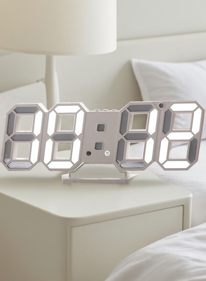 3D Digital Alarm Clock, Adjustable LED Digital Wall Clock with 12/24 Time Modes, Suitable for Deep Sleepers, Children, Elderly, Home, Office  - Image 1