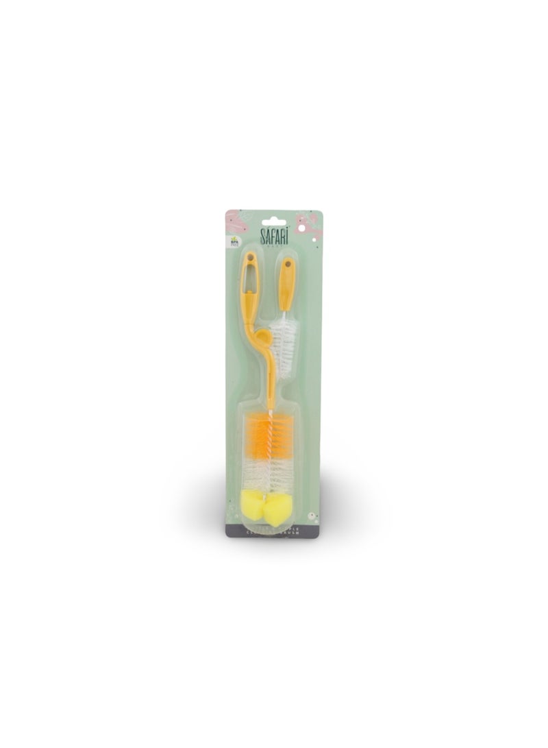 Safari Baby Bottle & Nipple Cleaning Brush – Orange - Image 1