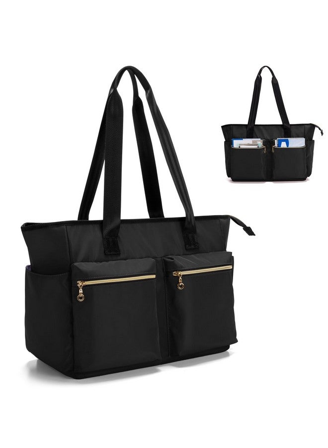 Damero Damero Teacher Bag, Teacher Utility Tote Bag with Zip Top and Padded Sleeve for up to 15.6’’ Laptop for Office, Business, Black(Upgraded)  - Image 1