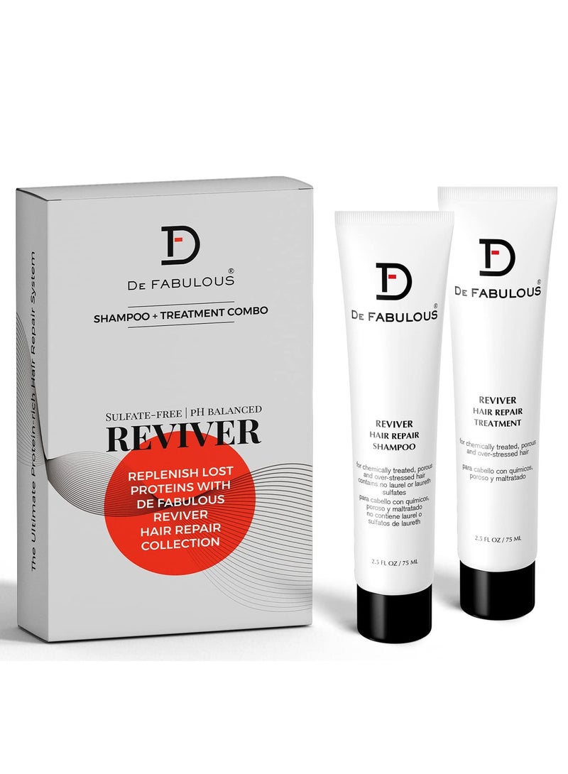 De Fabulous Reviver Shampoo Masque 75ml Travel Pack of 2 All hair types Scalp Health Sulphate Free Reviver - Image 1