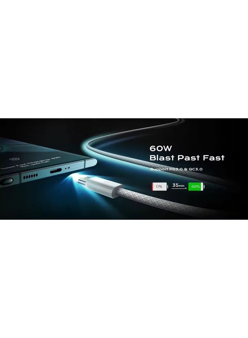فوسيبورو كابل شحن سريع USB-C إلى USB-C بقدرة 100 واط PD متوافق مع iPhone 15 وiPhone 16 وiPhone 17 وسامسونج Galaxy وشاومي Redmi وPOCO – كابل Type-C مع علبة - Image 5