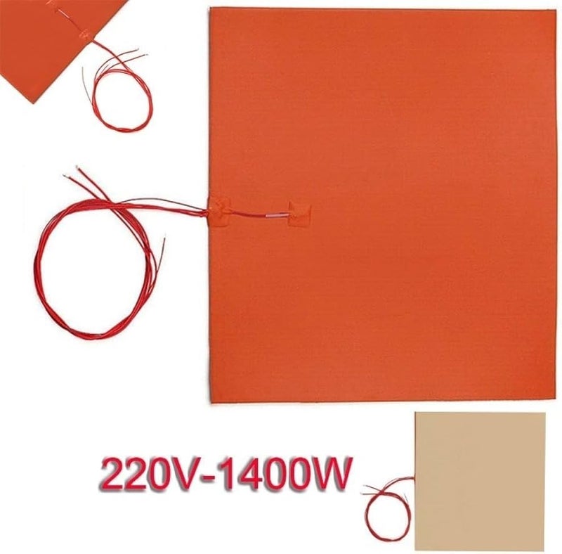 1400 واط 220 فولت 19.69 بوصة سجادة تدفئة سيليكون للطابعة ثلاثية الأبعاد تسخين سريع ومتساوي لسرير طباعة كبير - Image 5
