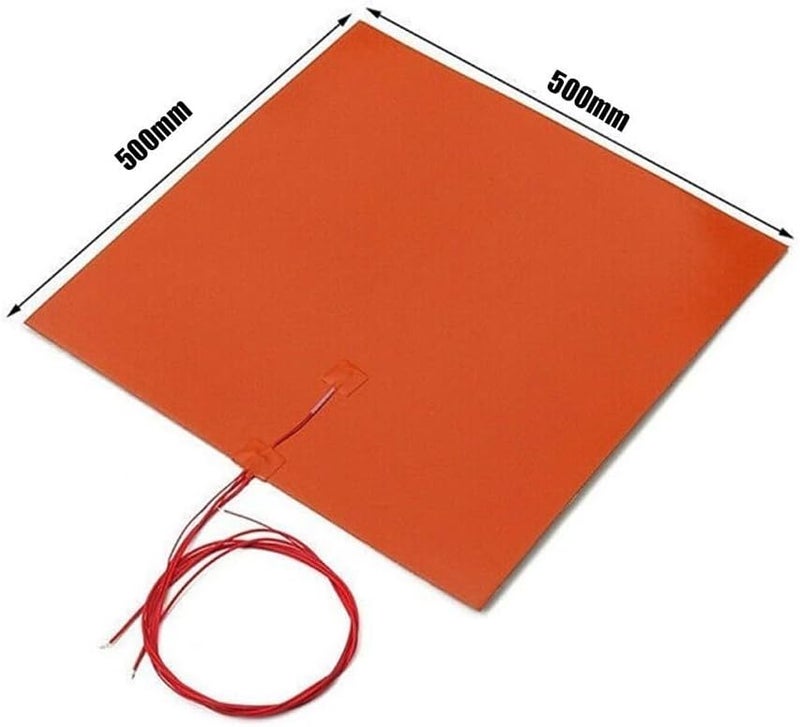 1400 واط 220 فولت 19.69 بوصة سجادة تدفئة سيليكون للطابعة ثلاثية الأبعاد تسخين سريع ومتساوي لسرير طباعة كبير - Image 3