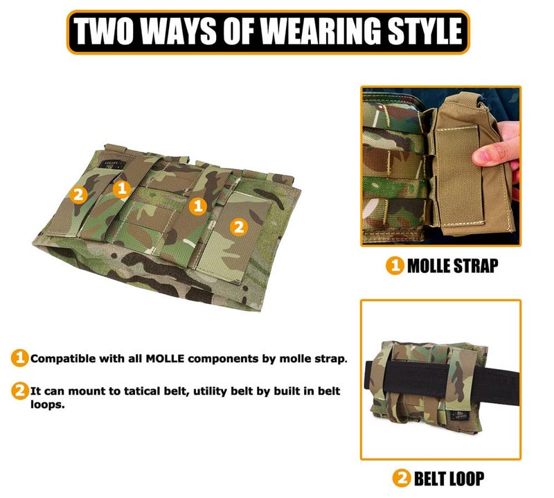 KRYDEX Tactical Blow Out Kit Bag Medical Pouch First Aid Bag IFAK Pouch with MOLLE and Belt Loop (MC) - Image 2