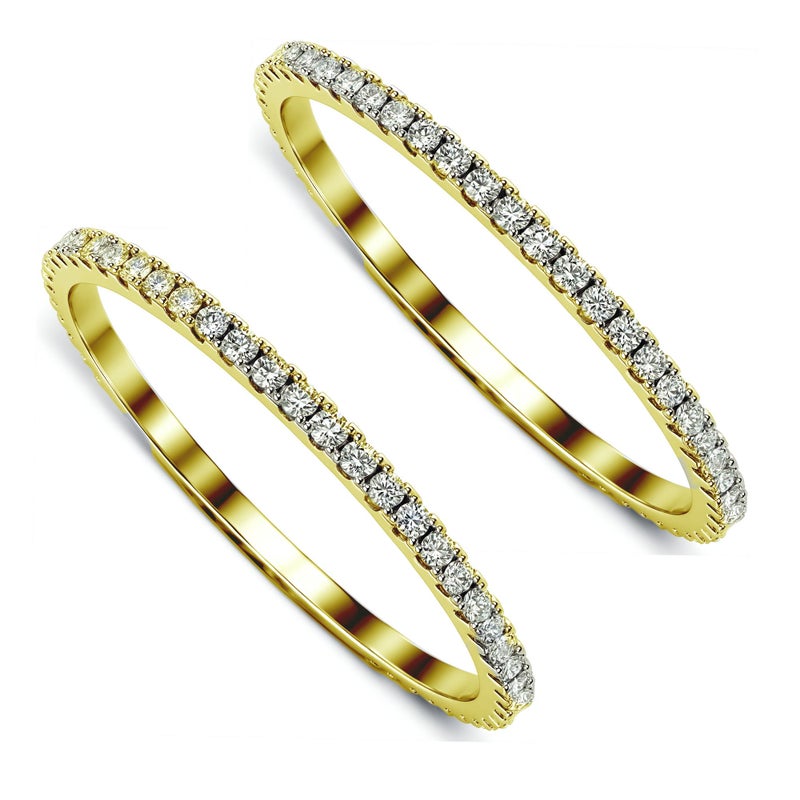LevyPan 2-Pack 14K Gold Plated Stacking Rings for Oura Ring Gen 4/Gen 3, Cubic Zirconia Simulated oura ring stack Diamond Rings for Women - Image 3