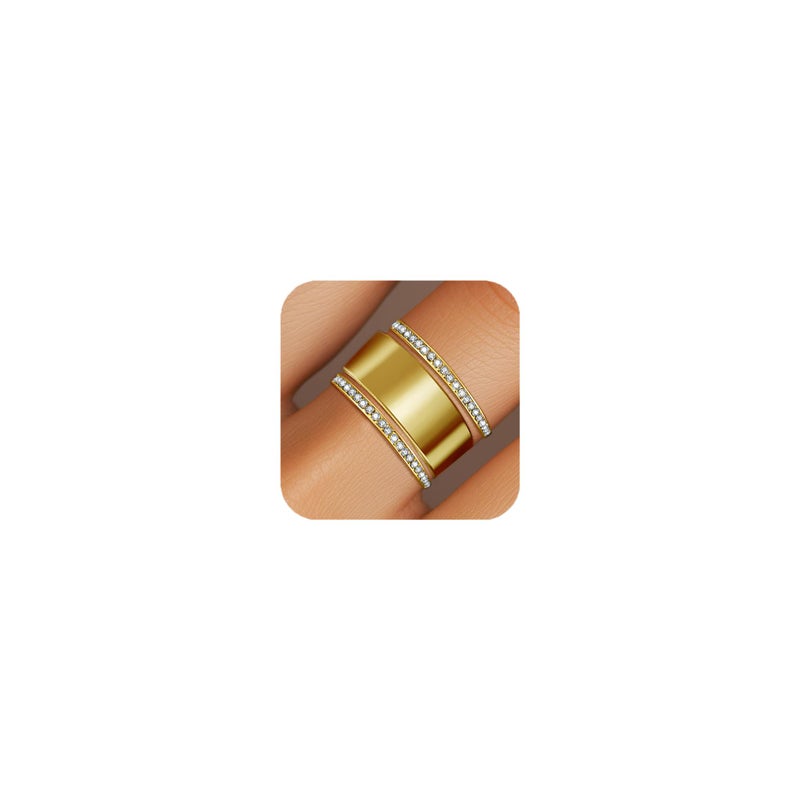 LevyPan 2-Pack 14K Gold Plated Stacking Rings for Oura Ring Gen 4/Gen 3, Cubic Zirconia Simulated oura ring stack Diamond Rings for Women - Image 1