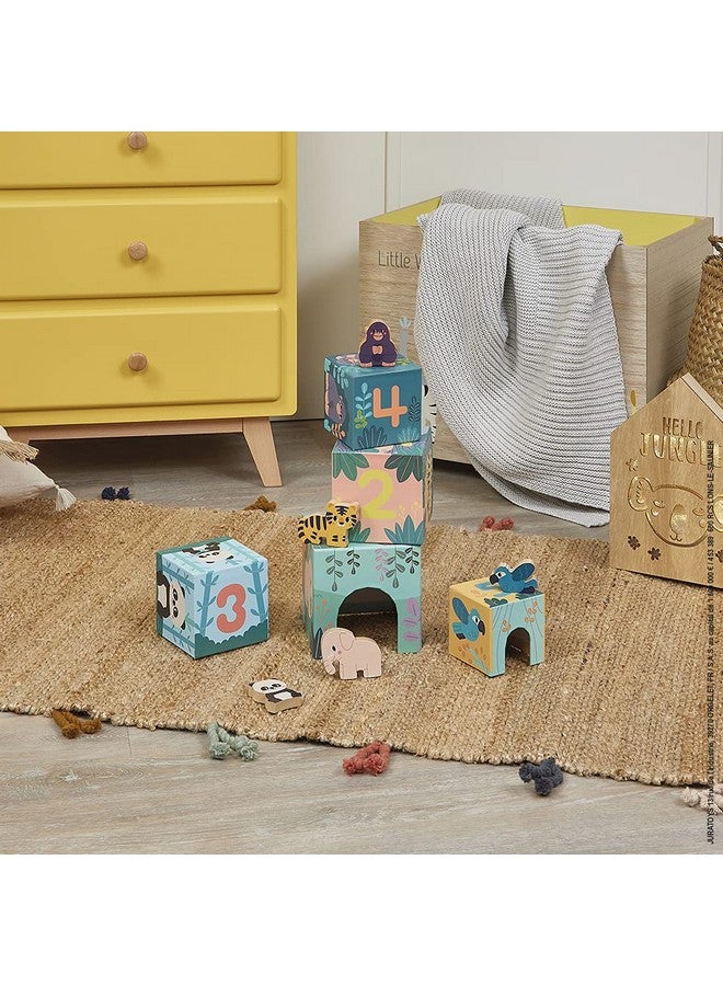 Janod - WWF - 6 Block Stacking Tower with Wooden Animals - Ages 12 Months+ - J08623 - Image 4