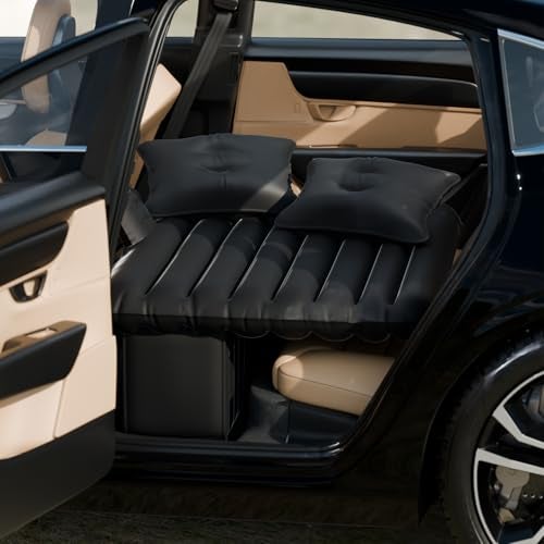 Lifelong Inflatable Car Mattress with Pump & 2 Air Pillows - Quick Inflatable Back Seat Bed, Portable Compact Car Bed for Camping, Road Trips, Adults & Kids (LLCIB04. Black) - Image 1