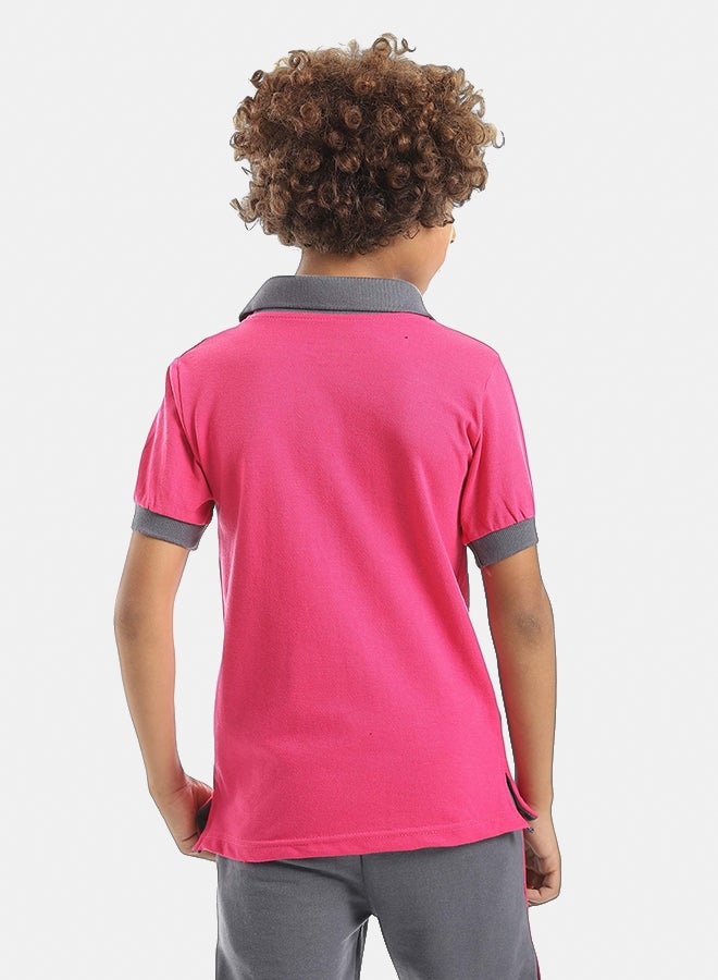 Red Circle Half sleeve polo t-shirt Kids Unisex - Image 5