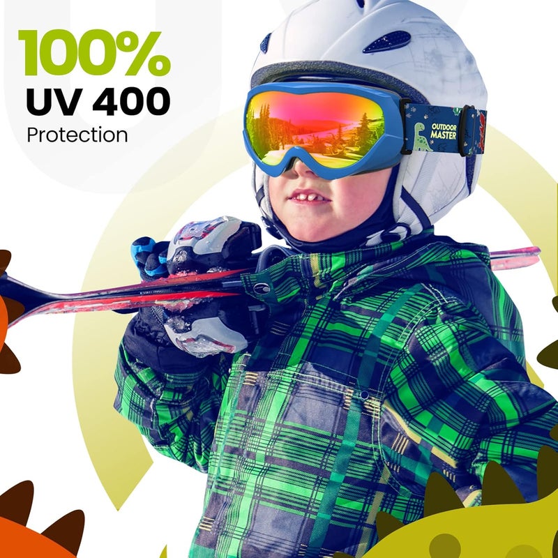 OutdoorMaster Kids Ski Goggles - Helmet Compatible Snow Goggles for Boys & Girls with 100% UV Protection - Image 3