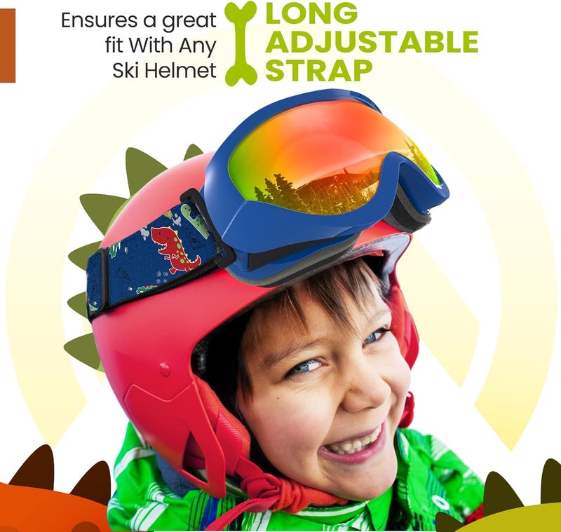 OutdoorMaster Kids Ski Goggles - Helmet Compatible Snow Goggles for Boys & Girls with 100% UV Protection - Image 2