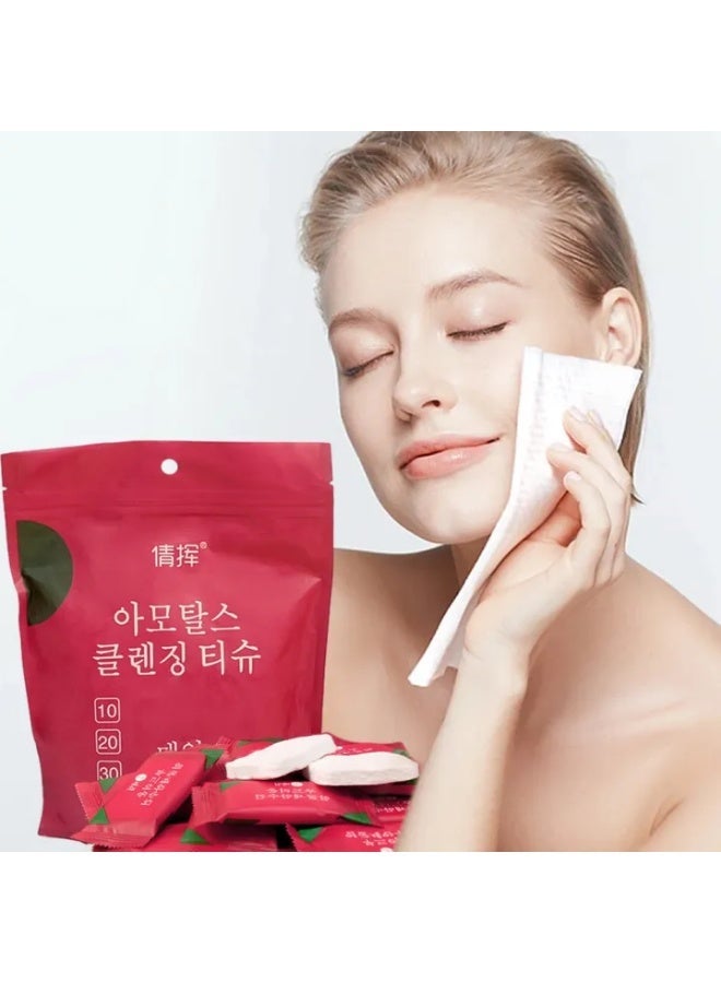 1/20 pieces of disposable travel tissues, portable tissues, small towels, square tissues, practical - Image 1