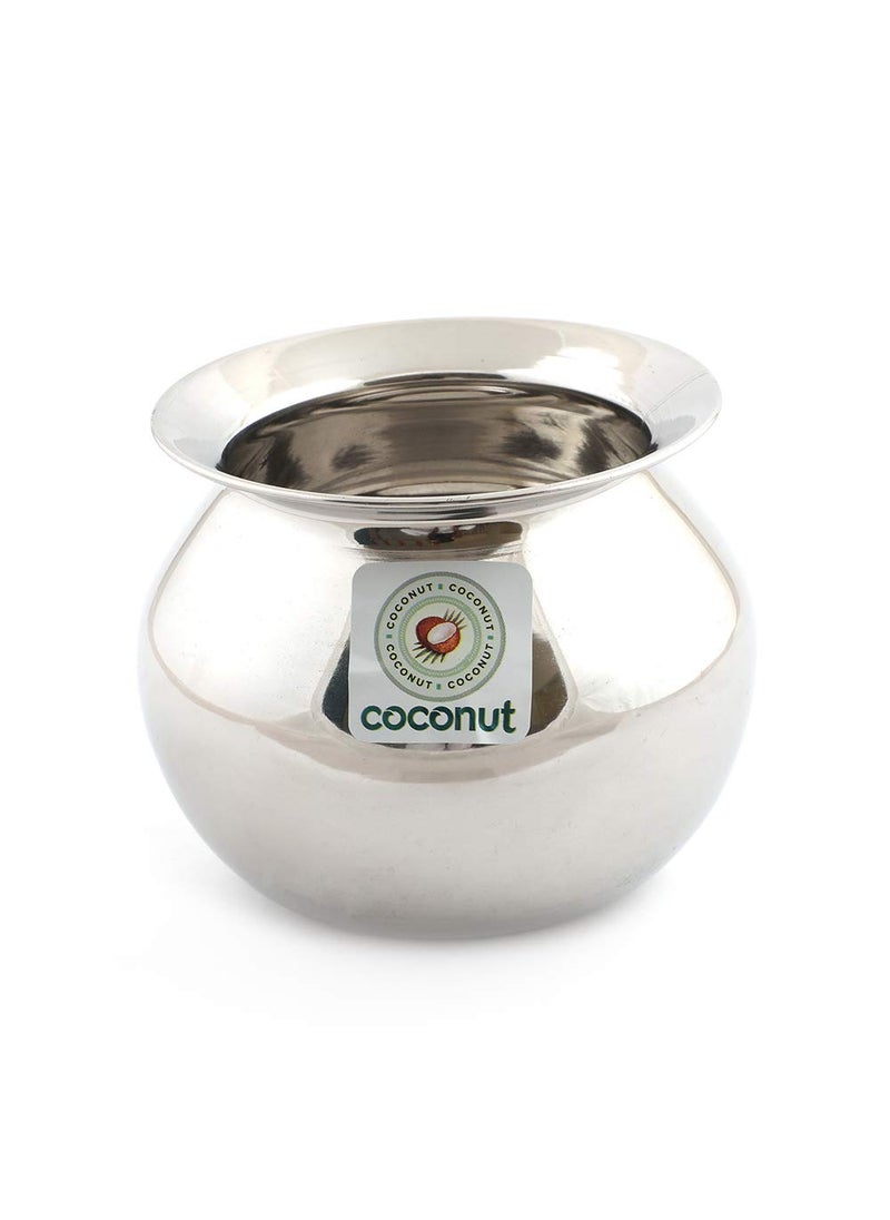 Coconut Coconut Stainless Steel Balloon/Containers/Handi/Pongal Pot - Set of 2 Qty (1500ML & 2500ML)  - Image 2
