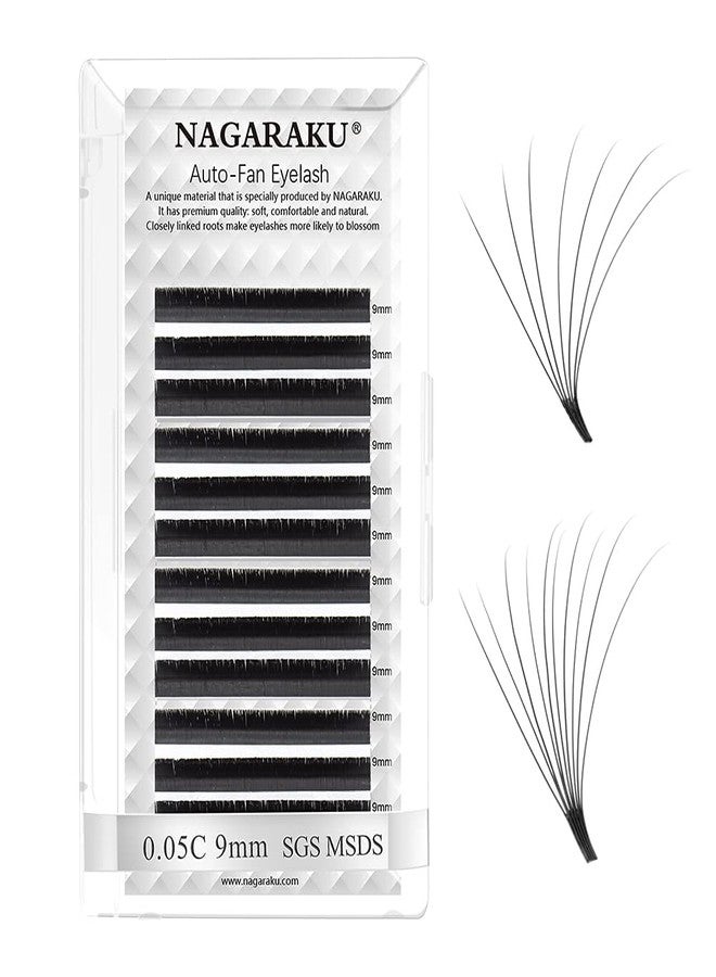 NAGARAKU Easy Fan Eyelash Extensions Volume Lash Rapid Blooming Cluster For Beginners Soft Professional Lash Supplies (8mm, 0.07 C) - Image 1