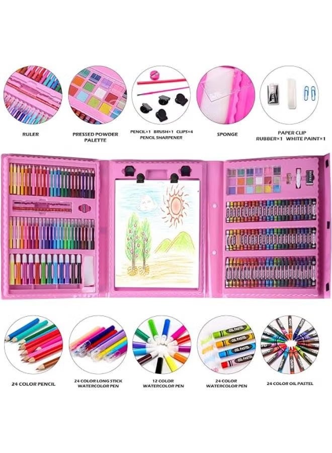 H & B Art & Drawing kit for Kids, 208 PCS Pink - Image 1