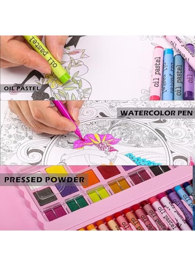 H & B Art & Drawing kit for Kids, 208 PCS Pink - Image 3