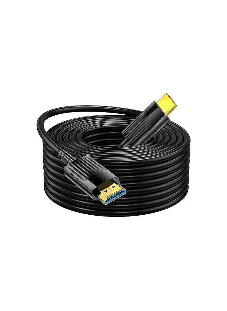 8K HDMI Fiber Optic Cable 50ft (15m) – Ultra High-Speed HDMI 2.1, 48Gbps Bandwidth, Supports 8K@60Hz, 4K@120Hz, Dynamic HDR, eARC, HDCP 2.2 & 2.3 – For TVs, Projectors, Monitors, Gaming Consoles 