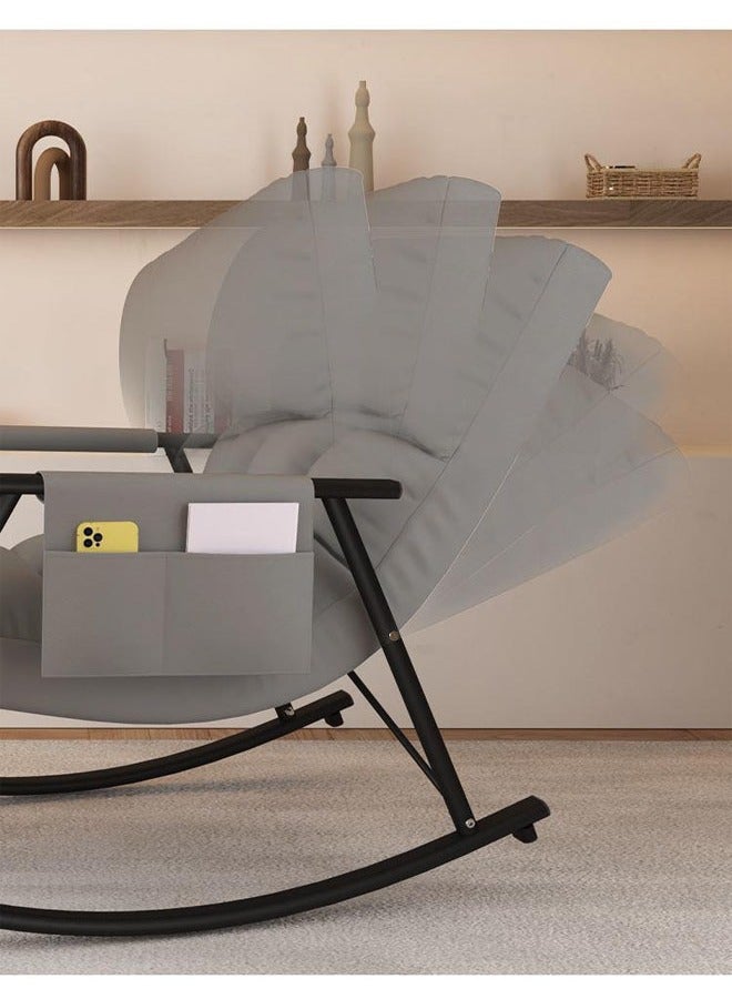 NKX Rocking chair recliner upgraded version Grey black legs (tech fabric + adjustable) - Image 2