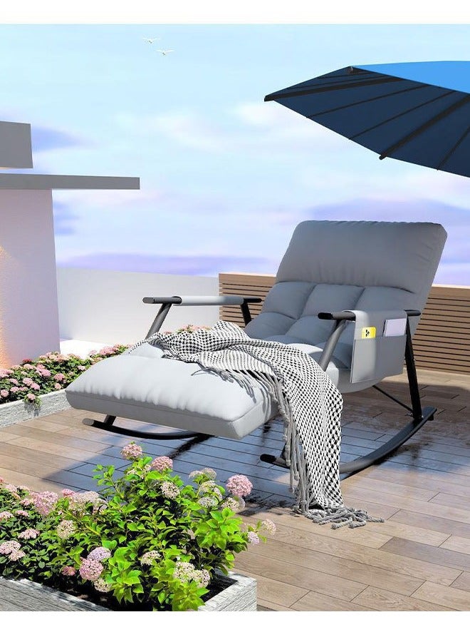 NKX Rocking chair recliner upgraded version Grey black legs (tech fabric + adjustable) - Image 3