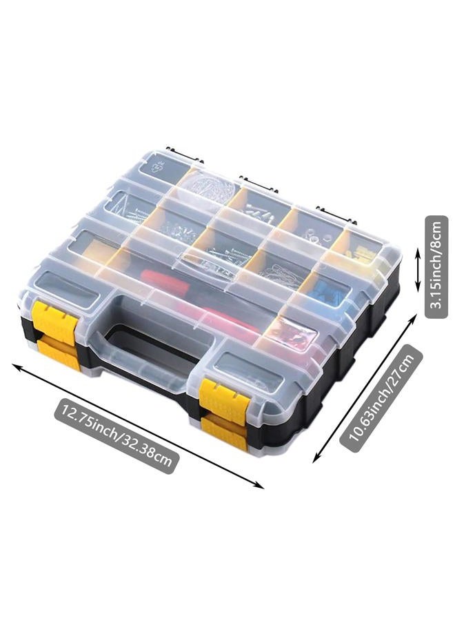 AIDY-PRO Hardware Organizer Box 34 Compartments Small Parts Organizer with Removable Dividers Durable Plastic Double Side Tools Box Screw Organizers For Nuts, Bolts, Screws, Nails 2Pack - Image 5