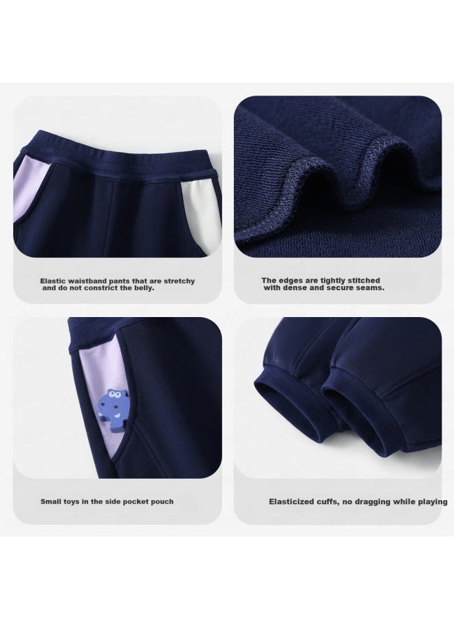 Mqdmini Kids Children's Spring Banana Style Knit Pants Baby Long Pants Boys Girls Casual Loose Fashion Sweatpants - Image 2