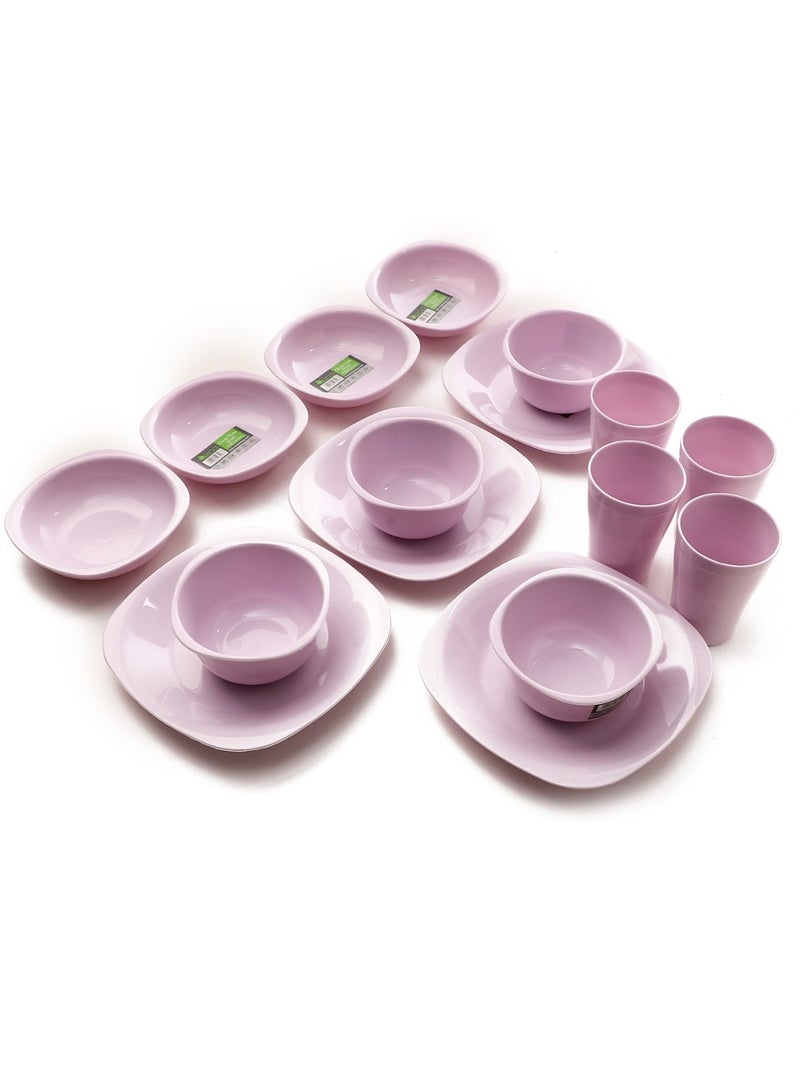 إيكو بلاست طقم اطباق عشاء وسط - 16 قطعة -بنفسجي فاتح ليلاك - Image 2