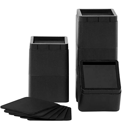 BTSD-home BTSDhome 3 Inches Stackable Bed Risers Furniture Risers for Sofas Counch Tables Heavy Duty Bed Frame Lifters 6 Pack