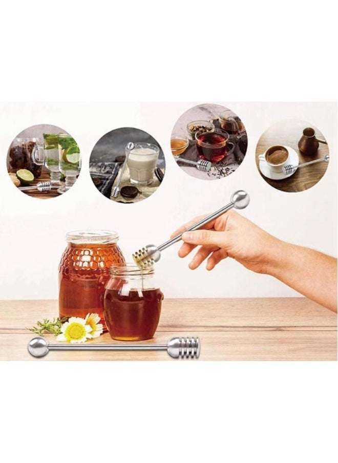 Generic 2 Pieces Stainless Steel Honey Dipper Stick, 6.3 Inch Honey Wand Server, Removable Honeycomb Stick for Honey Pot Dispense Honey, Wedding Party Favors Birthday Gift  - Image 4