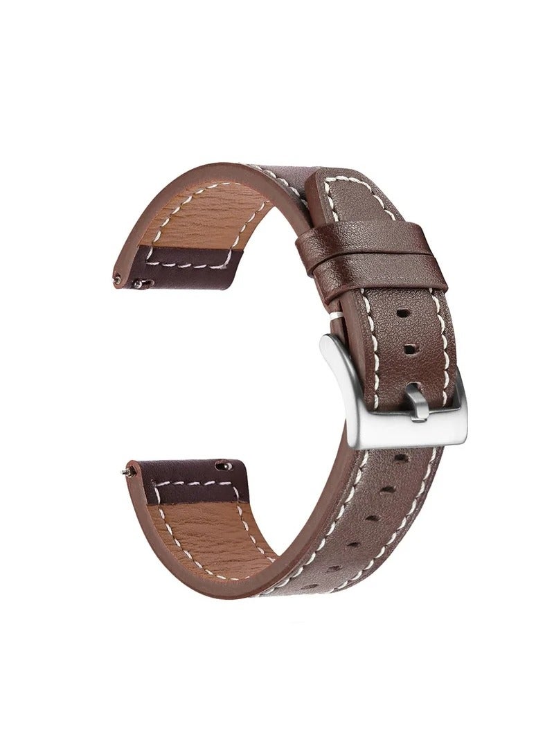 Straps Compatible with Huawei Watch 46MM GT5/GT4/GT3/GT3 Pro/GT2/GT2e/GT/GT Runner,Huawei Watch 4/4 Pro/3/3 Pro,Honor Watch 4 Pro/GS3/Magic Watch 2,Leather Band for Men, Women,Dark Brown - Image 2