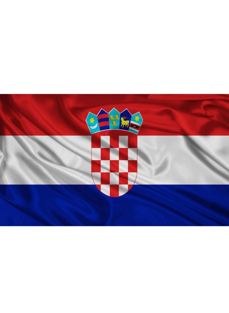 Vitacelli CROATIA Flag National Day Durable Long Lasting For Outdoor And Indoor Use For Building Home And Car Decoration 150X90CM  - Image 1