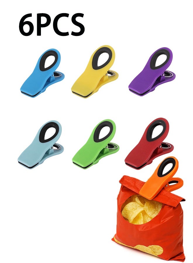 Clips for chips, magnetic, pack of 6, bag clips, for chips, food containers, for the fridge. - Image 1
