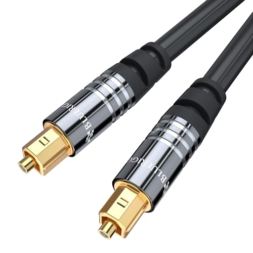 BlueRigger Digital Optical Audio Toslink Cable (6FT, Fiber Optic, Aluminum Shell, 24K Gold-Plated) - Compatible with Home Theatre, Sound Bar, TV, Xbox, PlayStation PS4 – Premium Series - Image 1