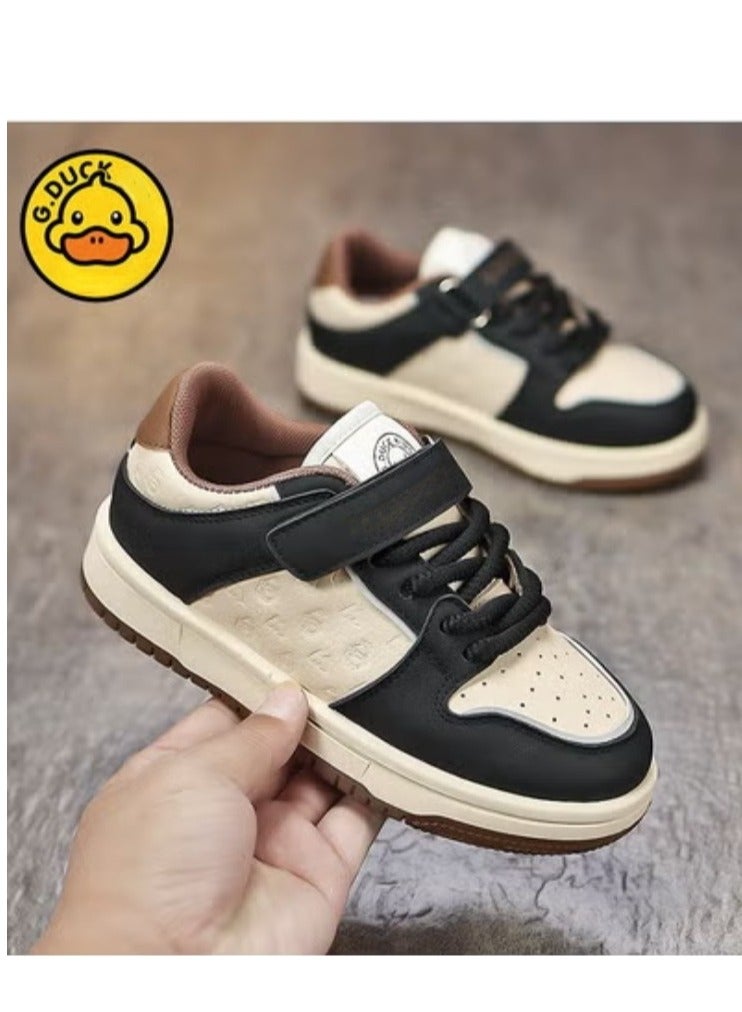 G.DUCK Children's Leather Waterproof Board Shoes, Casual Flat Shoes - Image 1