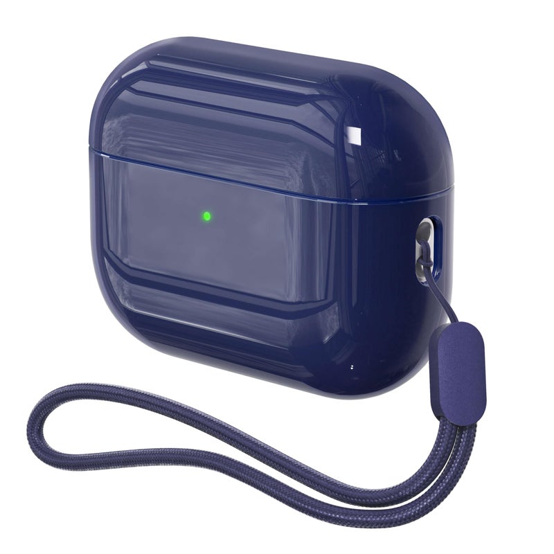 DamonLight Case for AirPods Pro 3 NeverSretchOut DamonLight ShockProof Protective Semi Hard Silicone Case Compatible with Apple Airpods Pro 3rd Generation Midnight Blue - Image 2
