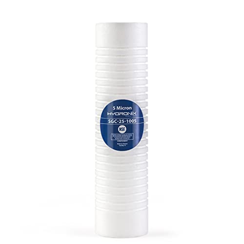 Hydronix SGC-25-1005 Sediment Grooved Water Filter Cartridge 2.5" x 10" 5 Micron - Replaces AP110 - Image 1