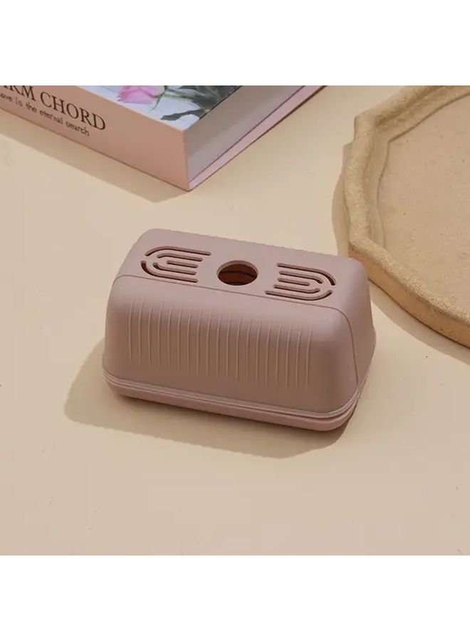 Blue Foam Soap Dispenser And Bathroom Organizer With Lid Hygienic Drainage - Image 3