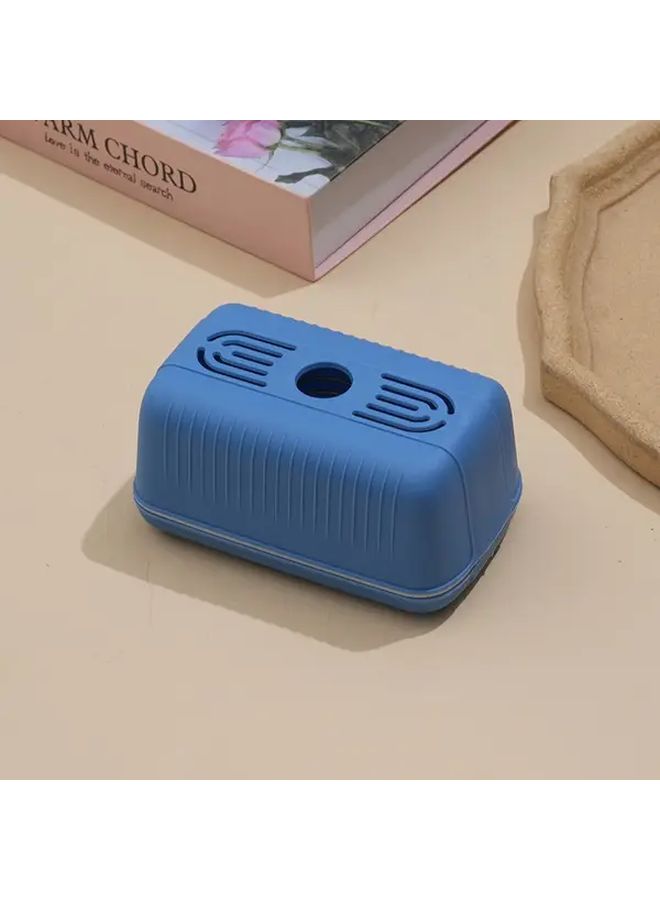 Blue Foam Soap Dispenser And Bathroom Organizer With Lid Hygienic Drainage - Image 2