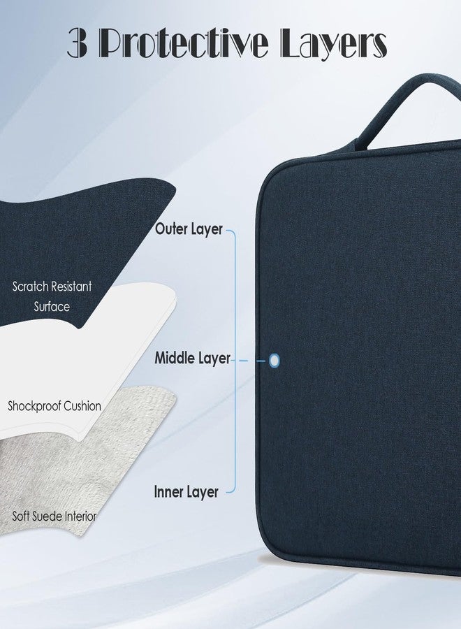 ProElife 13 Inch Laptop Sleeve for MacBook Neo, Retractable Handle, Navy - Image 3