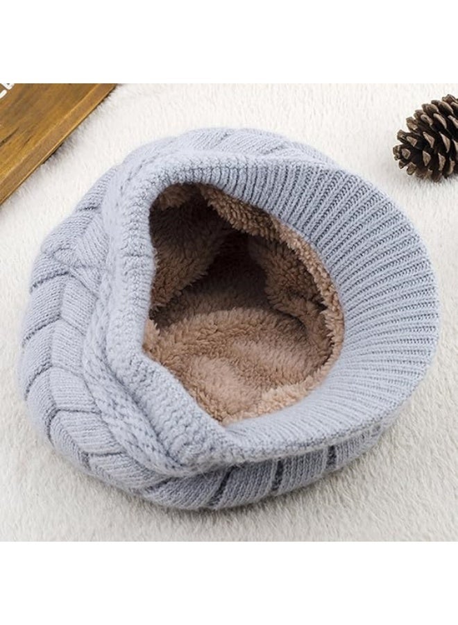 قبعة شتوية دافئة محبوكة من الصوف للتزلج على الجليد مع واقي من الشمس للنساء 女性滑雪用暖羊毛针织冬季帽，配有防晒霜 - Image 3