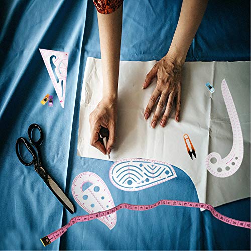 Sunenlyst Pattern Sewing Rulers Set, 4 Styles Plastic Sew French Curve Ruler, Metric Curve Shaped Rulers for Designers and Tailors, Perfect for Drawing, Craft, Sewing Project and DIY by Sunenlyst (style A-4PCS) - Image 4