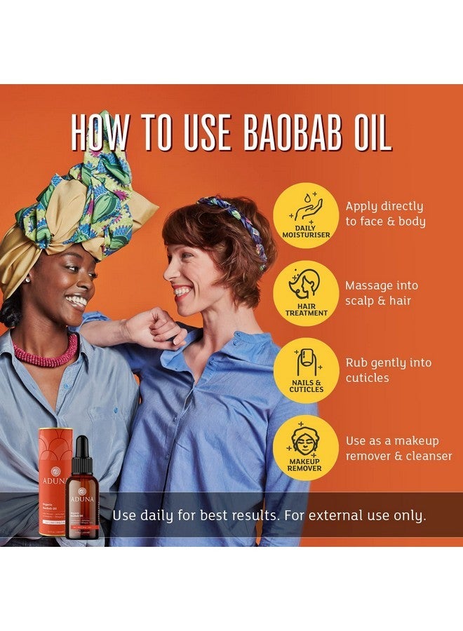 Aduna Wild Harvested Baobab Oil - 100% Organic - 3.4fl oz Pure Baobab Oil - Unrefined Cold-Pressed Body, Hair & Face Oil - Moisturizing & Anti-Ageing - Image 2
