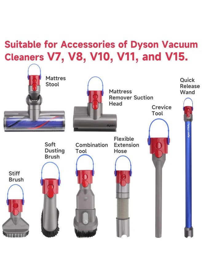 LUVCOSY 8PCs Accessory Hangers for Dyson Attachments V7, V8, V10, V11, V15 Vacuum Cordless Cleaners Accessories, Storage Tool Replacement Parts, Holders for Dyson Accessory, Movable (Accessories NOT Included) - Image 2