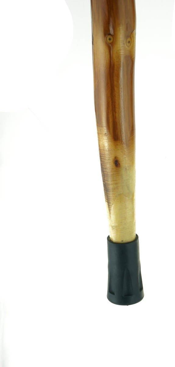 SE 60Inch Natural Wood Walking Stick with Root Head  Steel Tip  HandCarved Floral Design Huangtang Wood Grooved Grip  WS63160RH - Image 5