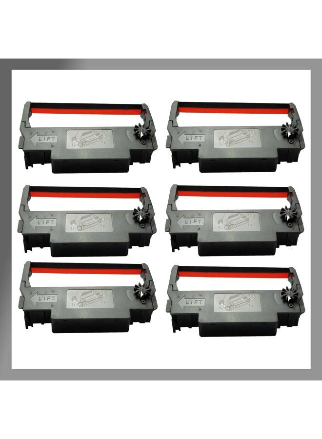 POKANIC ERC-30/34 / 38 Black and Red Ink Ribbon Cartridge Roller Replacement Receipt Kitchen Printer Compatible with Epson TM-200, TMU-220,TMU-230, Bixolon, SNBC SRP-275, SRP-270, BTP-M280 (6 Pack) - Image 1