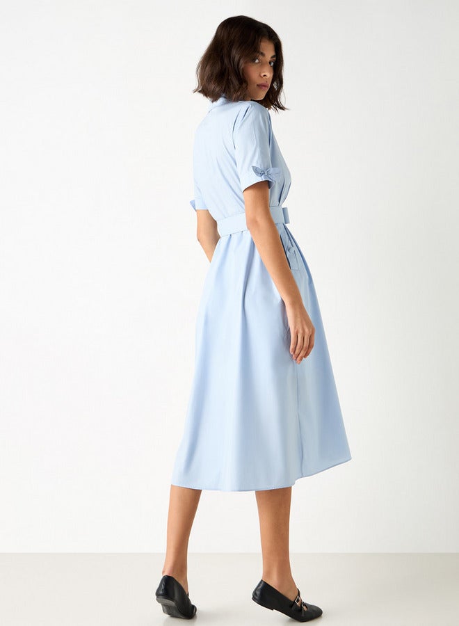 تواكستريمز فستان قميص بياقة عادية وجيوب وحزام من تو إكستريمز - Image 3